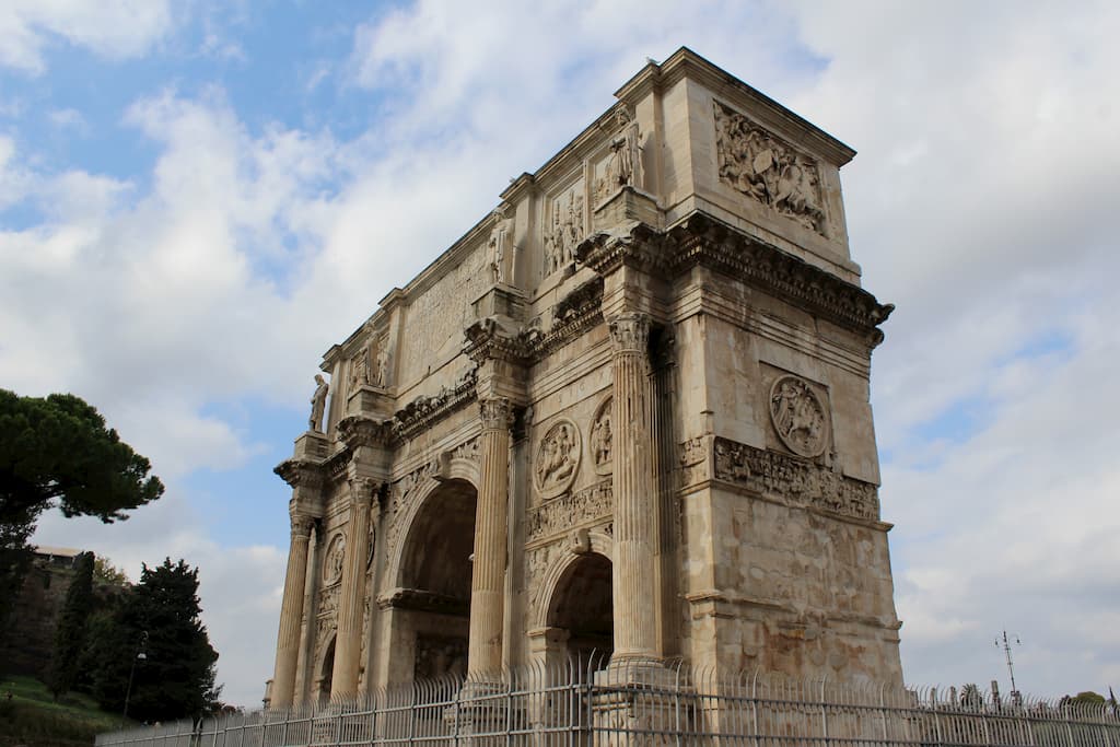 Large, freestanding, memorial, stone arch